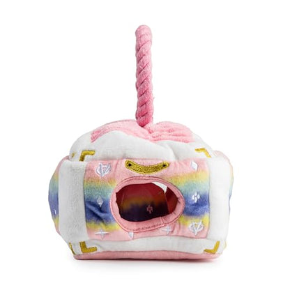 Haute Diggity Dog Chewy Vuiton Trunk Puzzle with 3 Plush Squeaky Dog Toys, Soft Durable Designer-Inspired Stuffed Puppy Chew Toys for Small & Medium Dogs, Machine-Washable (Pink Ombre) One Size - color: Pink Ombre Trunk, size: One Size