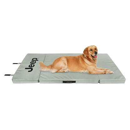 Jeep Travel Cargo Foldable Dog Bed for Pets (Shadow Gray) Pressure Relieving Comfort Foam Base – Gifts Owners (Folded 30 x 25 inch - Large)