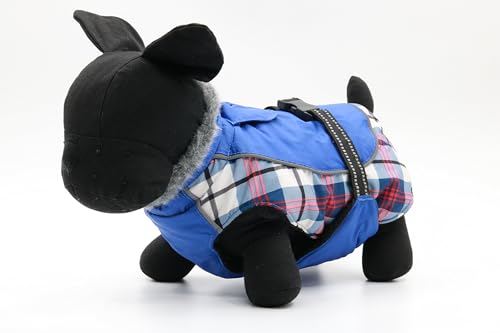100% Waterproof Dog Coats Heavy-Duty Dogs Jackets with Warm Fleece Lining for Medium Large Golden Retriever Winter Dogs Clothes with Adjustable Buckle & Reflective Strap, Blue - color: Blue, size: Large