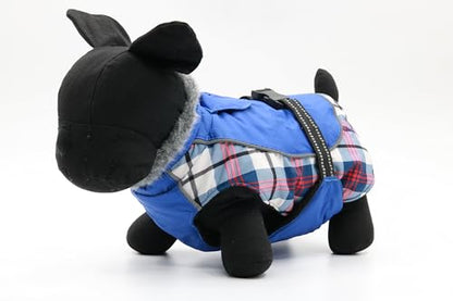 100% Waterproof Dog Coats Heavy-Duty Adjustable Dogs Jackets with Warm Fleece Lining for Medium Large Golden Retriever Winter Dogs Clothes, Blue, Small - color: Blue, size: Small