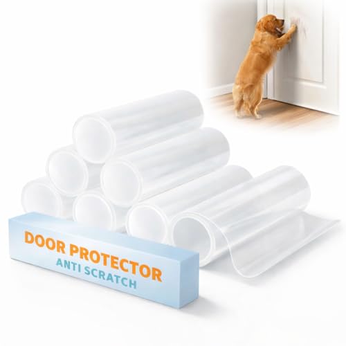 FTSTC Door Protector from Dog Scratching, [Thicken] 6 Pack Clear Training Self Adhesive Tape for Dogs,Cat Scratch Door Frame Protector,Anti Dog Scratch Door Guard (6Roll Total 240'') - size: 6 Rolls (Total 240 inch)
