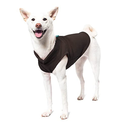 Gooby Fleece Vest - Brown-Turquoise, X-Large - Warm Pullover Fleece Dog Jacket with O-Ring Leash - Winter Small Dog Sweater Coat for Cold Weather - color: Brown-Turquoise, size: X-Large (Around 23-lb)