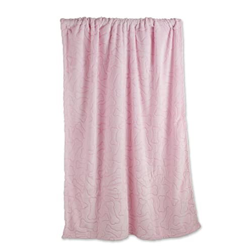 Bone Dry Embossed Bone Print Pet Blanket, Pink, 36x48" - color: Pink