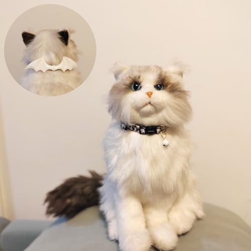 2 Pack Breakaway cat Collars with Bell,Safety Quick Release Pendant Cute Kitten Collar,Adjustable 20-30cm (Ghost, 20-30cm) - color: Ghost