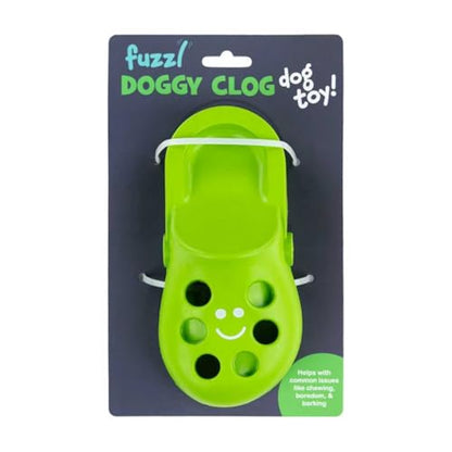 Fuzzl Clog Large Treat Toy for Dogs Puzzle Enrichment Shoe – Natural Rubber Chew Toy – Durable, Interactive Cognitive Feeder – Eco-Friendly, Non-Toxic & Dishwasher Safe – Green - style: Clog Green