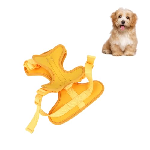 Adjustable Soft Breathable Escape Proof Dog Vest Harness, Pet Chest Harness for Small Dogs and Puppies, Bright Color Safety Design with Dual D Rings for Walking and (S) - color: Yellow