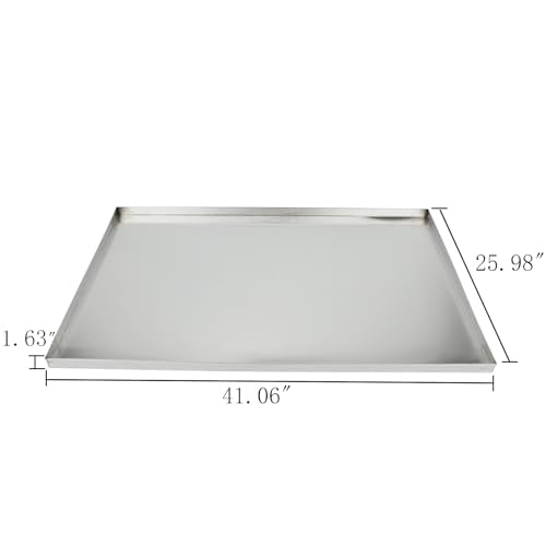 41" x 26" Stainless Steel Replacement Pan for Dog Cage, Dog Crate Tray Replacement Pan for Feeding Bowl Leakproof Chew-Proof and Crack-Proof - size: 41"x26"