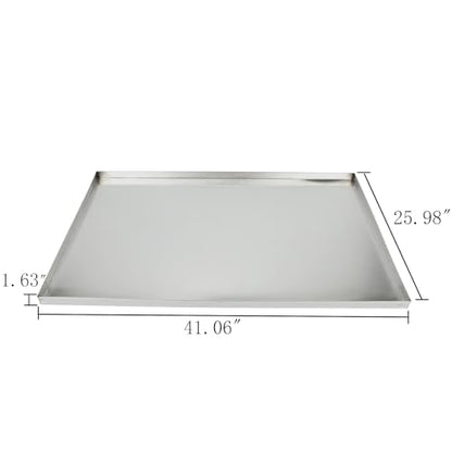 41" x 26" Stainless Steel Replacement Pan for Dog Cage, Dog Crate Tray Replacement Pan for Feeding Bowl Leakproof Chew-Proof and Crack-Proof - size: 41"x26"