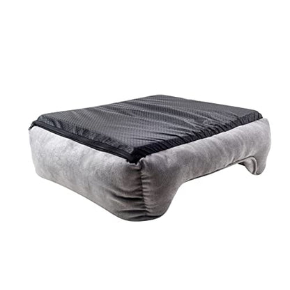 long rich rectangle bolster Pet Bed, Dog bed medium size, Gray With, 25x21x8 Inch (Pack of 1) (HCT-REC-005)