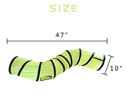iCAGY Cat Tunnel for Indoor Cats Interactive, Rabbit Tunnel Toys, Pet Toys Play Tunnels for Cats Kittens Rabbits Puppies Crinkle Pop Up Yellow 47" Shape S - color: Yellow