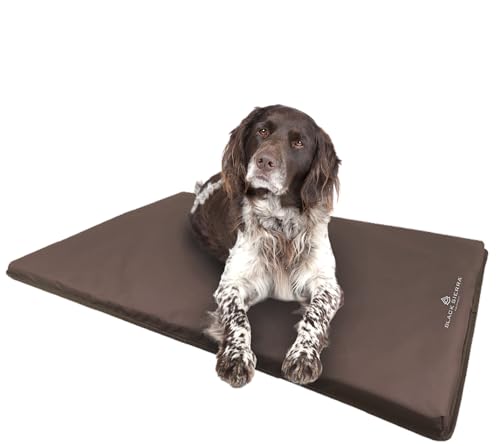 Black Sierra Extra Large Dog Kennel Pad, 1 Inch Thick Padding Measures 32" x 22", Water Resistant Crate Cushion for Hunting or Travel, Durable and Slip Resistant Pet Bedding Mat - size: Extra Large
