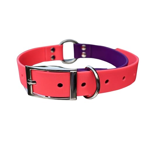 Heavy Duty Waterproof No Smell Dog Collar, Stronger Than Leather, for Active Dogs, Bathing, Dog Parks, Beach, Lake, Trails, Easy on Skin & Fur (Pink/Purple, Medium) - color: Pink/Purple, size: Medium