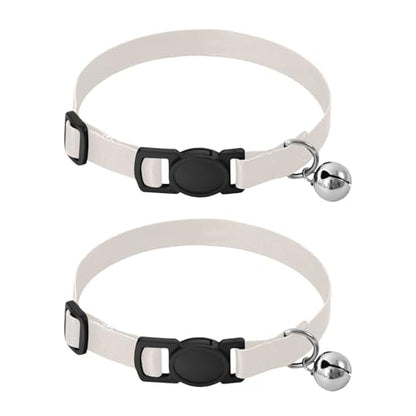 Seashell Easy to Clean Kitten Collar 2 Pack Cat Neck Collar - color: Seashell