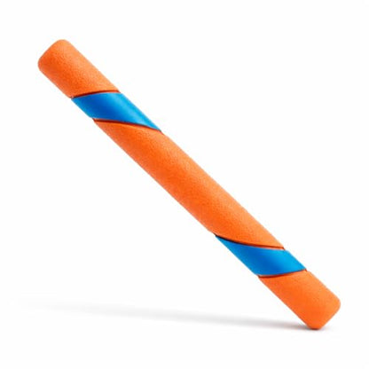 Ultra Fetch Stick Dog Toy, 12 Inch Durable Rubber Stick for Interactive Outdoor Play, Long Distance Throw for Medium to Large Dogs, Orange Blue