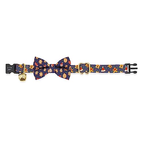 Ultra Joys Cat Collar - Breakaway Safety, Bells & Bowtie Gingerbread Man Small - color: Gingerbread-Whole Set, size: Small