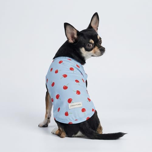 Fitwarm 2 Pack Ice Cream & Cherry UPF 50+ UV Sun Protection Dog Shirt, Lightweight Cooling Vest, Quick Dry Summer Clothes for Small Dogs Girl, Pet Outfit, Pink, Light Sky Blue, XS - color: Ice Cream & Cherry, size: X-Small