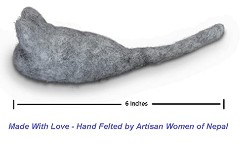 Cat Mouse Toy - 3 Felted Wool Mouse Toys Without Catnip for Indoor Cats and Kittens - Large Handmade Mice