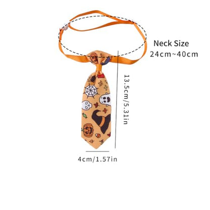 Halloween Cat Bow Tie Collar – Adjustable Pet Neck Tie Costume Accessories for Small Medium Large Dogs & Cats, Cute Pumpkin Bat Ghost Patterns for Holiday Party & Photo Props