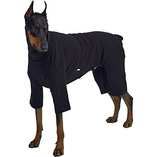 Basic Dog Pajamas Pastel Durable and Elastic Dog Onesie Apparel Outfits Doggie Jammies (4X-Large, Black) - color: Black, size: 4X-Large