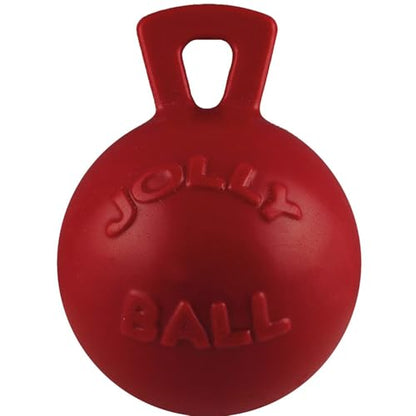 Jolly Pets Tug-n-Toss Heavy Duty Dog Toy Ball with Handle, 8 Inches/Large, Red (408 RD) - color: Red, size: Large (8 in)