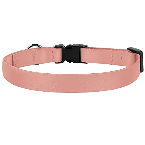 Breakaway Cat Collar with Bell - Leather Adjustable Kitten Collars with Safety Quick Release Buckle - Soft Small Pet Collars for Girl & Boy Cats (Rose) - color: Rose