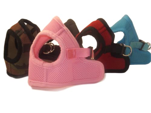 Soft No Pull Step-in Dog Harness Small Dog XXS XS Vest for Teacup, Chihuahua, Yorkie, Pomeranian Dog Vest Harness for Puppy Comfy Pink Mesh for Puppies (LG 16"-17.5" 9-12 lbs) - color: Baby Pink, size: Lg 16"-17.5" 9-12 Lbs