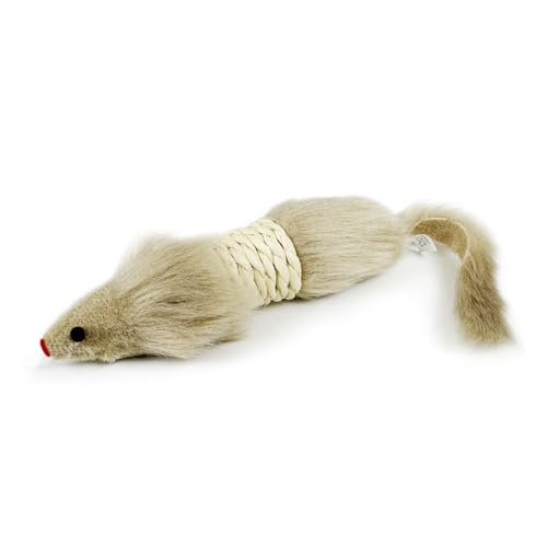 TTcat 2Pcs Cat Mice Toys,Faux Fur Cat Kicker Toys Large Mice with Long Tail Without Catnip, Interactive Catch Play Mouse Toy for Indoor Cats and Kittens.