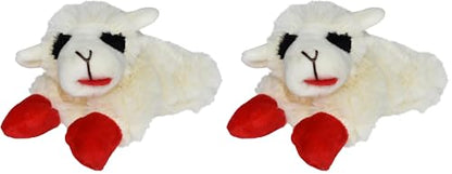 Multipet Lamb Chop Dog Plush Toy-Squeaky Toy for All Dogs - Extra Soft Plush - Stuffed Animal Dog Toy for Cuddling & Playing - Cute Pet-Toy (6", Cream) (Pack of 2) - size: 6" (Pack of 2), style: White