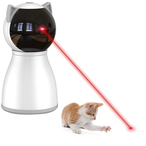 YVE LIFE Cat Toys Laser for Indoor Cats,The 4th Generation Real Random Trajectory Motion Activated Rechargeable Automatic Cat Laser Toy,Interactive Cat Toys for Bored Indoor Cats/Kittens - color: White