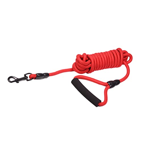 POPETPOP Heavy Duty Dog Training Leash with Padded Handle Ergonomic Walking Leash for Medium and Large Dogs for Jogging and Control Red