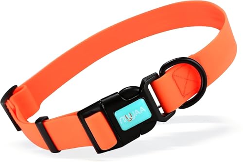 Waterproof Dog Collars,Easy Clean Collar,Adjustable Dog Collars for Small,Medium, Large Dogs(Orange, L) - color: Orange, size: L