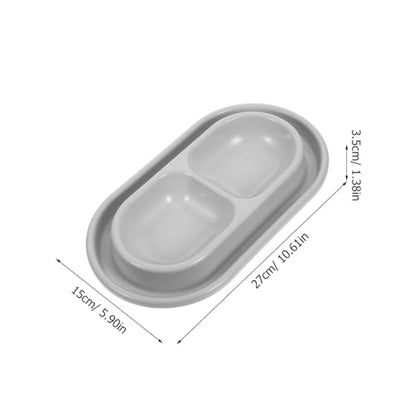 Alasum Ant Repellent Cat Bowl with Water Moat, Dual Food and Water Bowls for Indoor Outdoor Cats &Amp; Small Dogs, Space Saving Spill Resistant Pet Feeding Station, Gray, 10.6x5.9x1.4 in - color: Grey