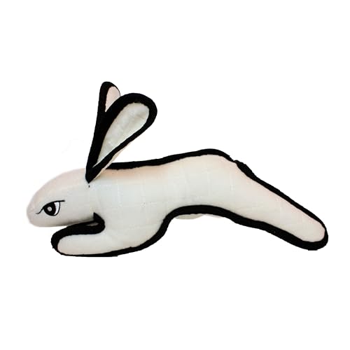 TUFFY World’s Tuffest Soft Dog Toy – Barnyard Series, Rabbit with Squeakers, Large - color: White Rabbit, size: Large