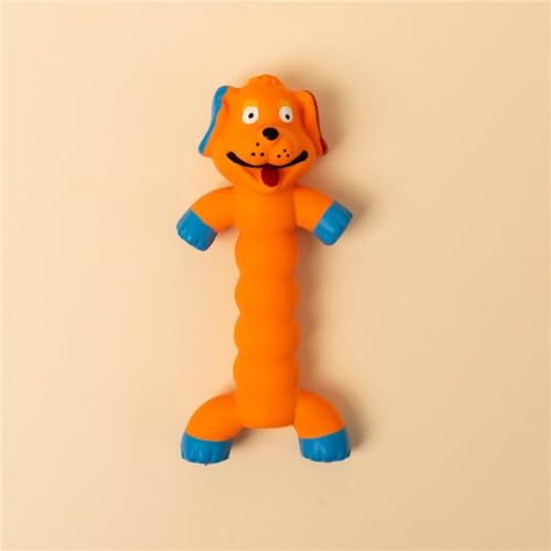 Squeaky Toy for Dogs, Cute Pet Chewing Teething Pet Toy Latex Chew Toys Convex Design for Puppy Small Medium Large Dogs, Interactive Dog Toys for Aggressive Chewers (Orange) - color: Orange puppies
