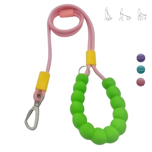 Hands Free Dog Leash,Adjustable Bungee Waist & Crossbody Leash with Comfortable Handle,Heavy Duty Nylon Rope for Small to Large Dogs,Safety Lock for Running,Hiking,Walking (Pink-6ft) - color: Pink, size: 6ft