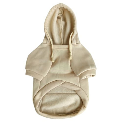 Jecikelon Pet Dog Cold Weather Coat with Pocket Winter Dog Hoodie Warm Puppy Clothes for Small Dogs Chihuahua Clothing (Beige, X-Small) - color: Beige, size: X-Small
