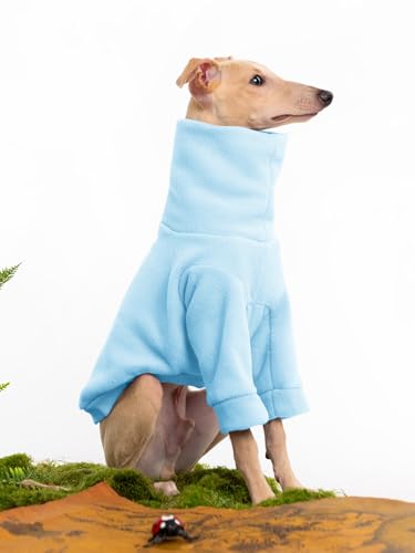 Dog Fleece Sweater Turtleneck Long Sleeve Pullover Sweatshirt Warm Puppy Clothes for Small Medium Dogs - color: Blue, size: XX-Large