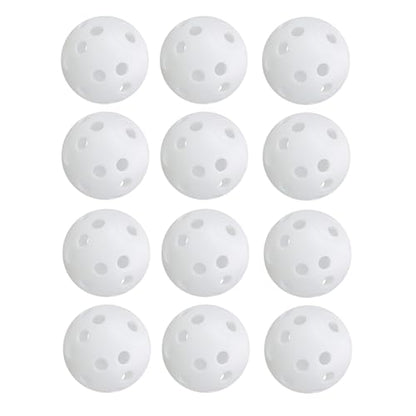 Low Noise No Bells Cat Ball Toy, 12Pcs White Plastic Golf Balls with Holes, Funny Interactive Cat Toys for Bored Indoor Cats,Cute Kitten Kitty Toys(1.65") - color: White, 12/Pack