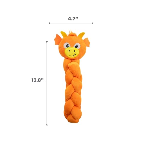 Outward Hound by Nina Ottosson Twistiez Interactive Plush Dog Treat Puzzle, Dragon, Orange - color: Twistiez Dragon