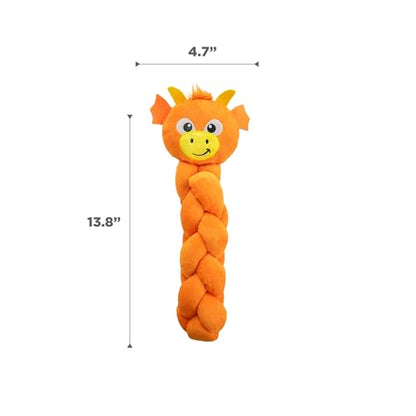 Outward Hound by Nina Ottosson Twistiez Interactive Plush Dog Treat Puzzle, Dragon, Orange - color: Twistiez Dragon