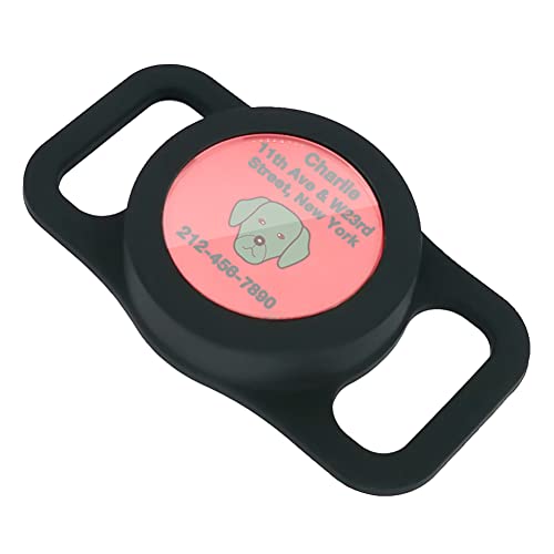 Holder for Airtag Designed for Big Dog Collar，Case for Airtag Dog Collar - color: Black, size: Large (Fits 3/4 inch - 1 inch wide collars)