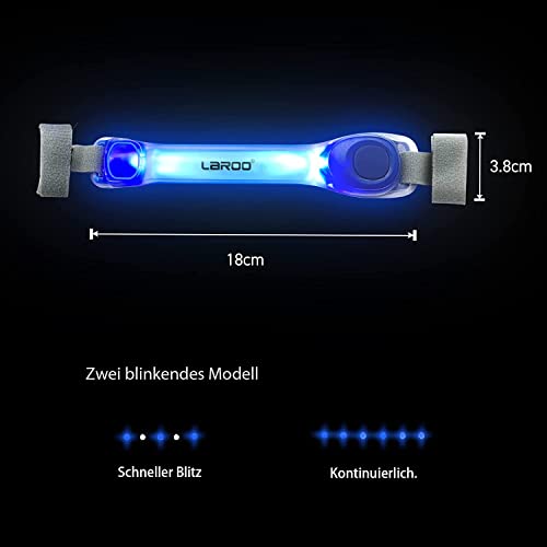 LaRoo LED Dog Collar Light, Hook & Loop Pet Safety Night Light, Glowing LED Strip for Dog Collar Leash Harness, High Visibility Waterproof Dog Lights for Night Walking Running Camping (Blue) - color: Blue