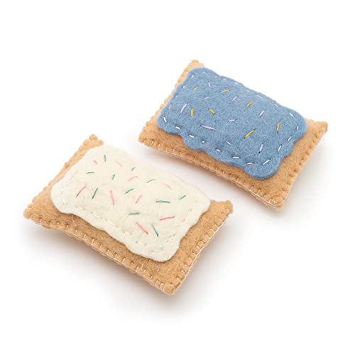 Glaciart One Wool Pop Tart Cat Toy Set with Catnip (2PCS) | for Interaction & Boredom Relief, Encourages Cats to Exercise & Play | Filled w/Organic Catnip to Help Sooth or Reduce Anxiety - color: Poptarts