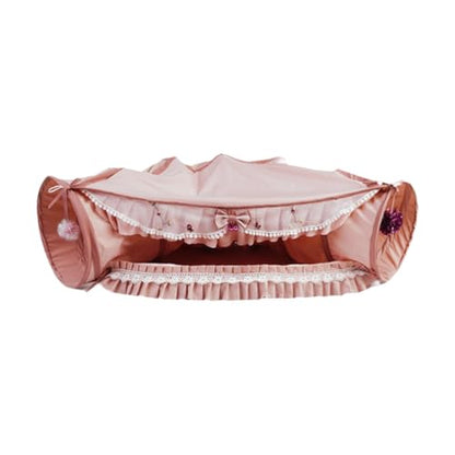 Baoblaze Cat Tunnel Bed Interactive Toy Playground Kitten Training with Removable Mat Hideout for Indoor Small Animals Pets Dogs Rabbit, Pink - color: Pink