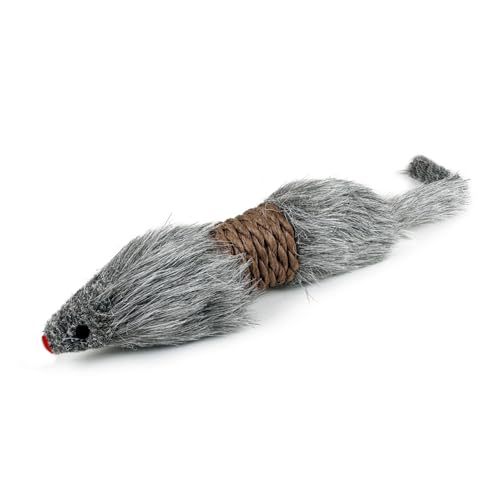 TTcat 2Pcs Cat Mice Toys,Faux Fur Cat Kicker Toys Large Mice with Long Tail Without Catnip, Interactive Catch Play Mouse Toy for Indoor Cats and Kittens.