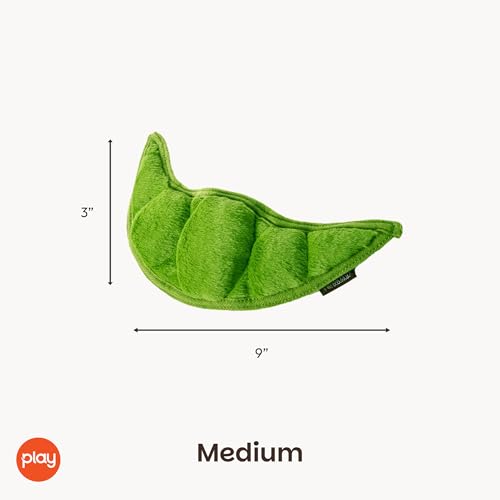 P.L.A.Y. Cute Plush Dog Toys - Fruit & Vegetable Themed Durable Squeaker Chew Toy, Great for Puppies & Small, Medium, Large Dogs - Machine Washable, Recycled Materials (Garden Fresh Peapod, Medium) - color: Peapod, size: Medium