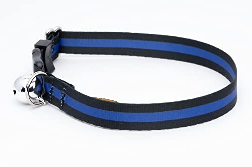 Country Brook Petz - Thin Blue Line Cat Collar - Camouflage Collection Featuring Rugged Designs - color: Thin Blue Line