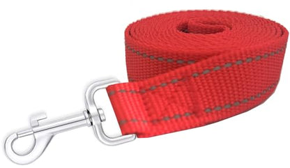 Reflective Dog Leash 4Ft /5 Foot /6 Feet Long, 1 Inch Wide, for Small and Medium Dogs - color: Reflective Red, size: 1'' x 4 FT