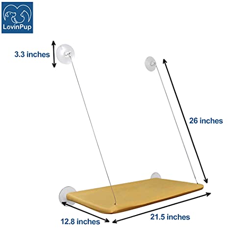 Cat Window Bed – Stable Support for All Kitties – No-Drill Mounting Window Bed for Cats w/Hand-Washable Fabric – Space Saving Cat Window Hammock for Indoor Cats & Apartment Living (21”x12”)