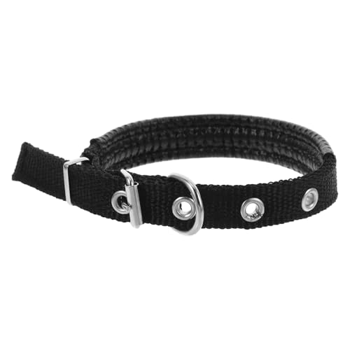 Abaodam Adjustable Soft Foam Padded Pet Collar with Alloy Buckle, Size S Black Dog and Cat Neck Strap for Comfortable Wear, Suitable for Puppies and Kittens